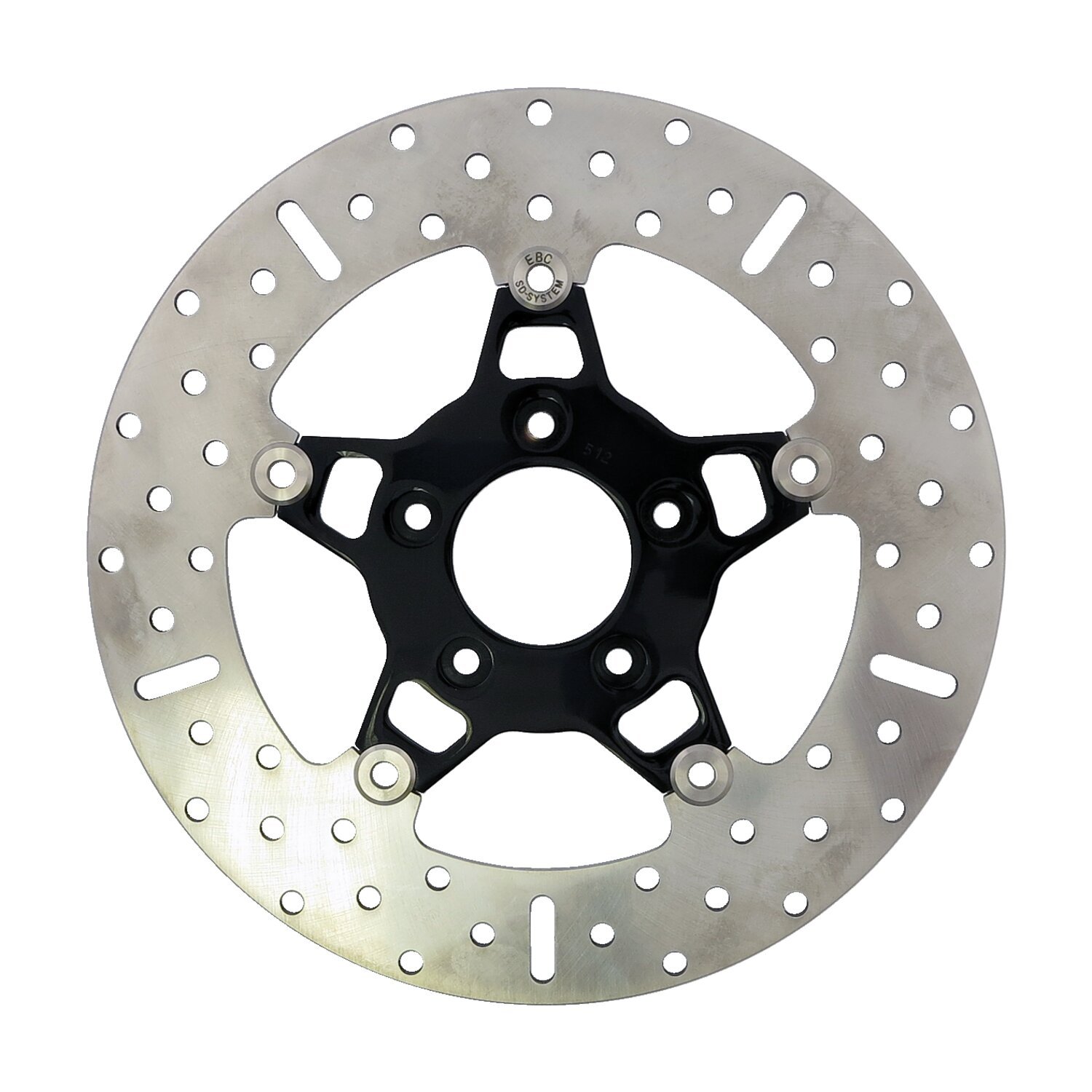 EBC, 5-Button stainless floating brake rotor. Front
