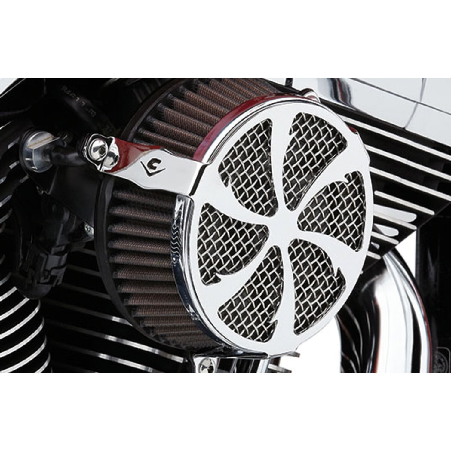 Cobra, naked air cleaner kit. Swept, Silver, Chrome