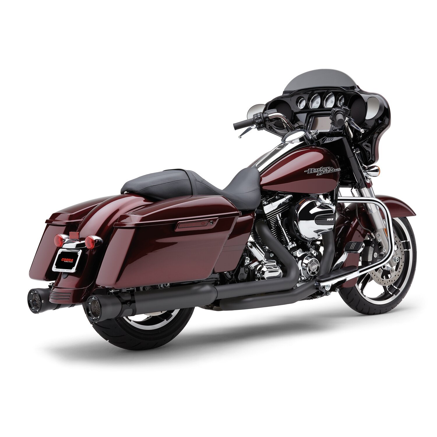 Cobra, 4" Race Pro slip-on mufflers, Black, Matte