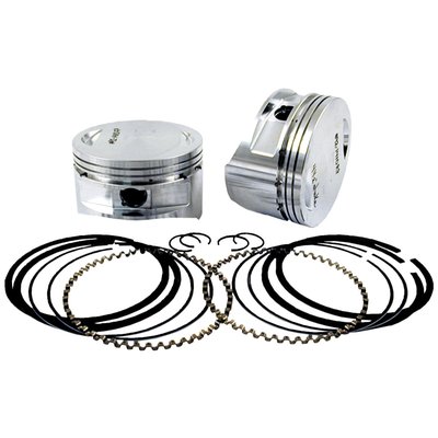 Replacement forged piston set. Incl. pistons, wrist pins, wristpin clips and piston rings. 

Note: In any and all applications the technician must be able to judge components for their suitability in combination with the other engine components, prior to installation. It is of importance that a knowledgeable mechanic will install & make adjustments as required. The rider must follow standard break-in and riding procedures for overhauled engines.