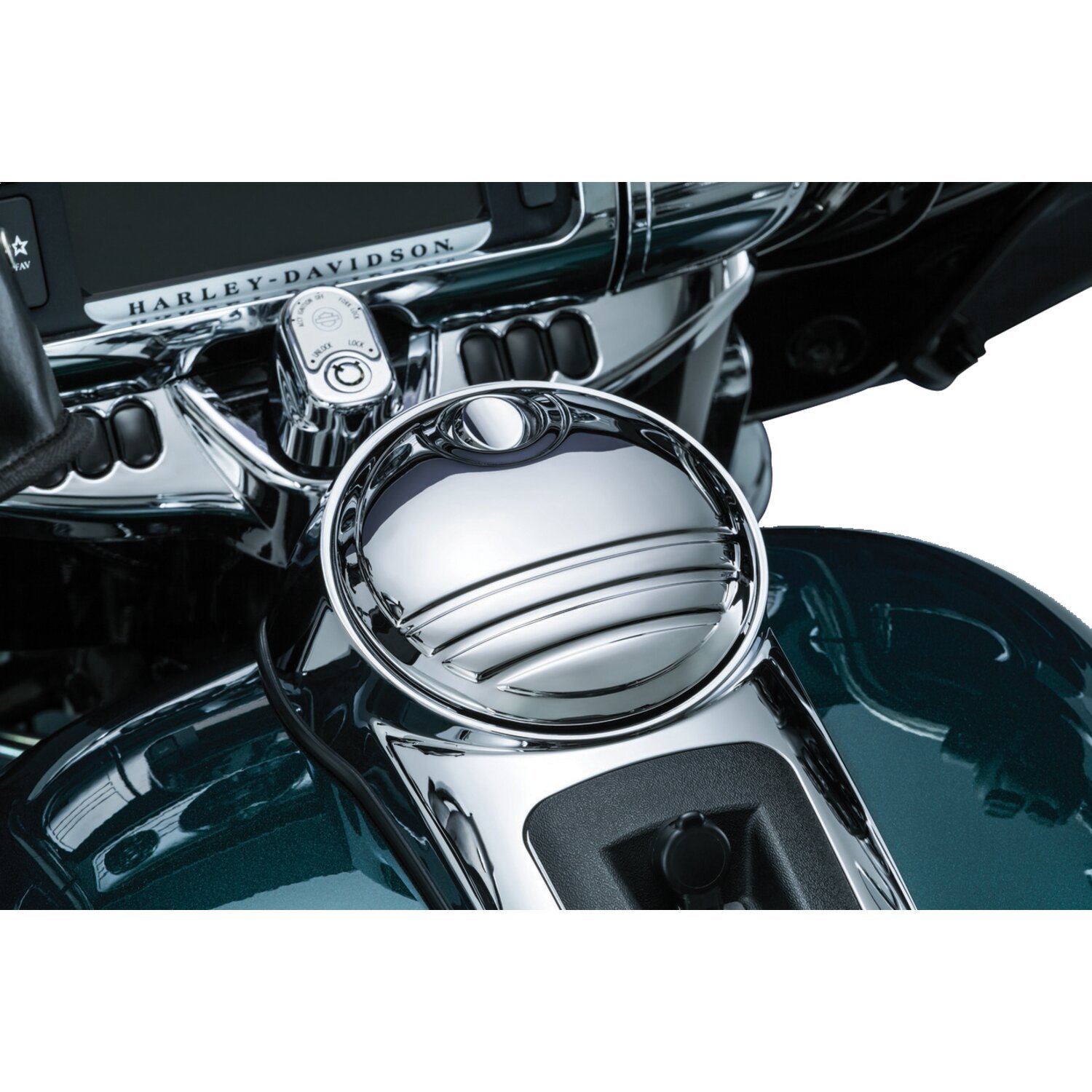 Kuryakyn, Tri-line fuel door, Chrome
