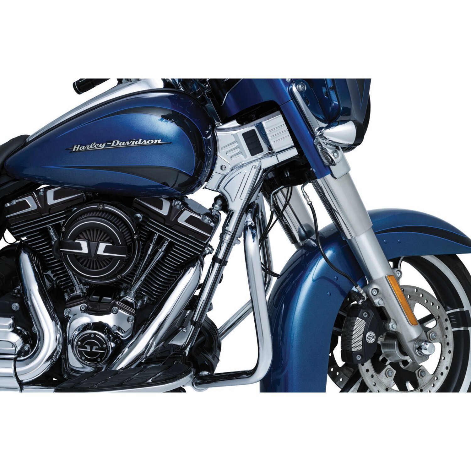 Kuryakyn, Touring deluxe frame neck cover, Black, Chrome