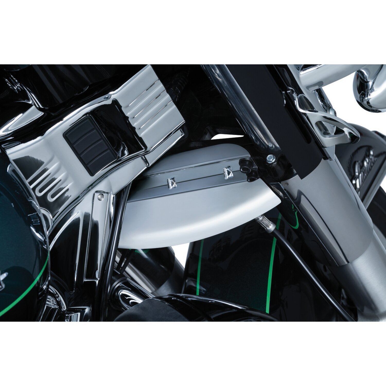 Kuryakyn, Lower triple tree wind deflector. Chrome