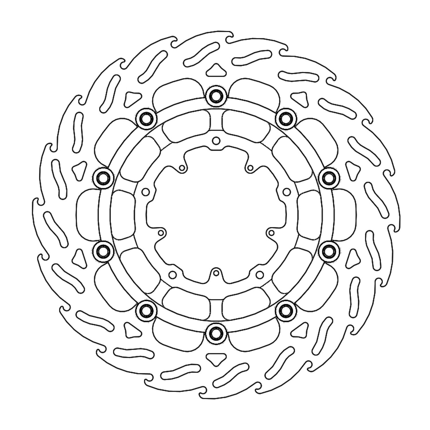 Moto-Master Flame series floating brake rotor
