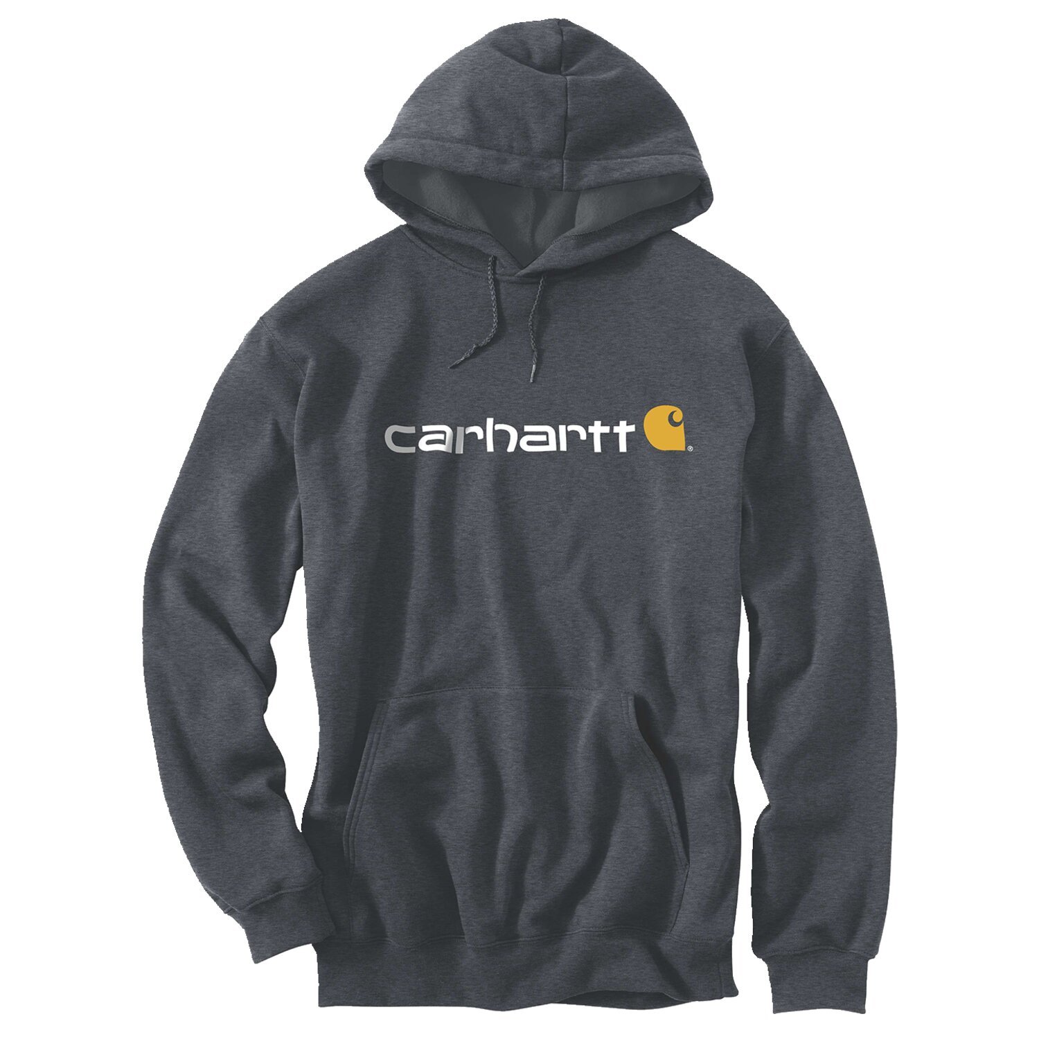 Carhartt Signature logo hoodie carbon heather, Gray, M