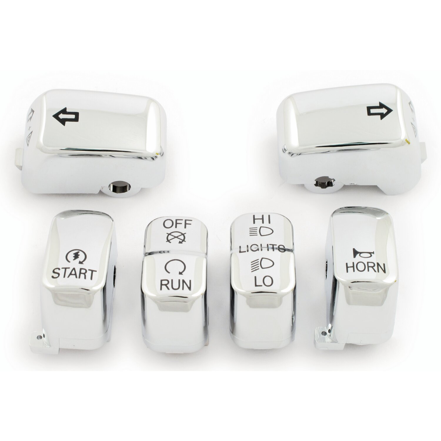 Handlebar switch cap kit, Chrome