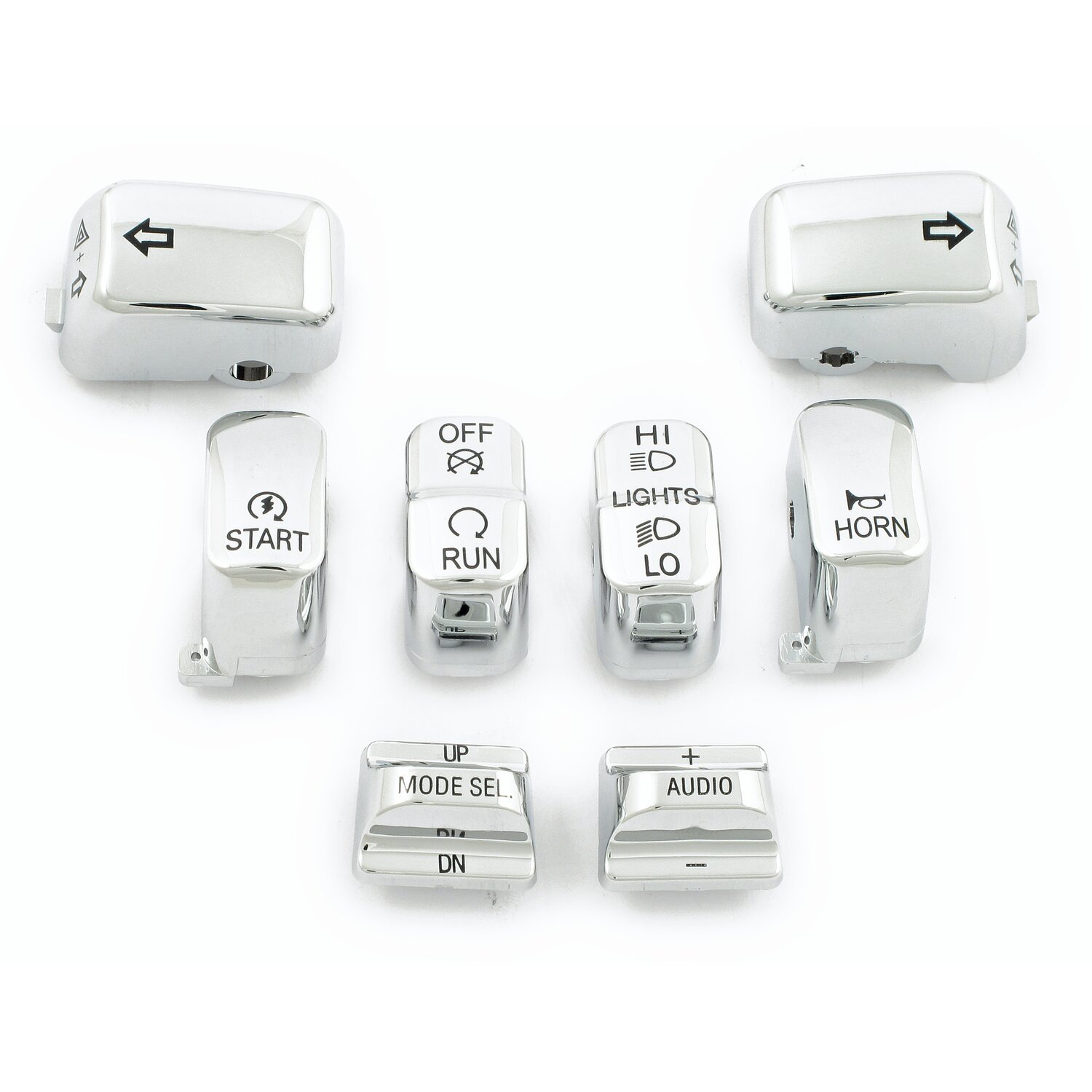 Handlebar switch cap kit, Chrome