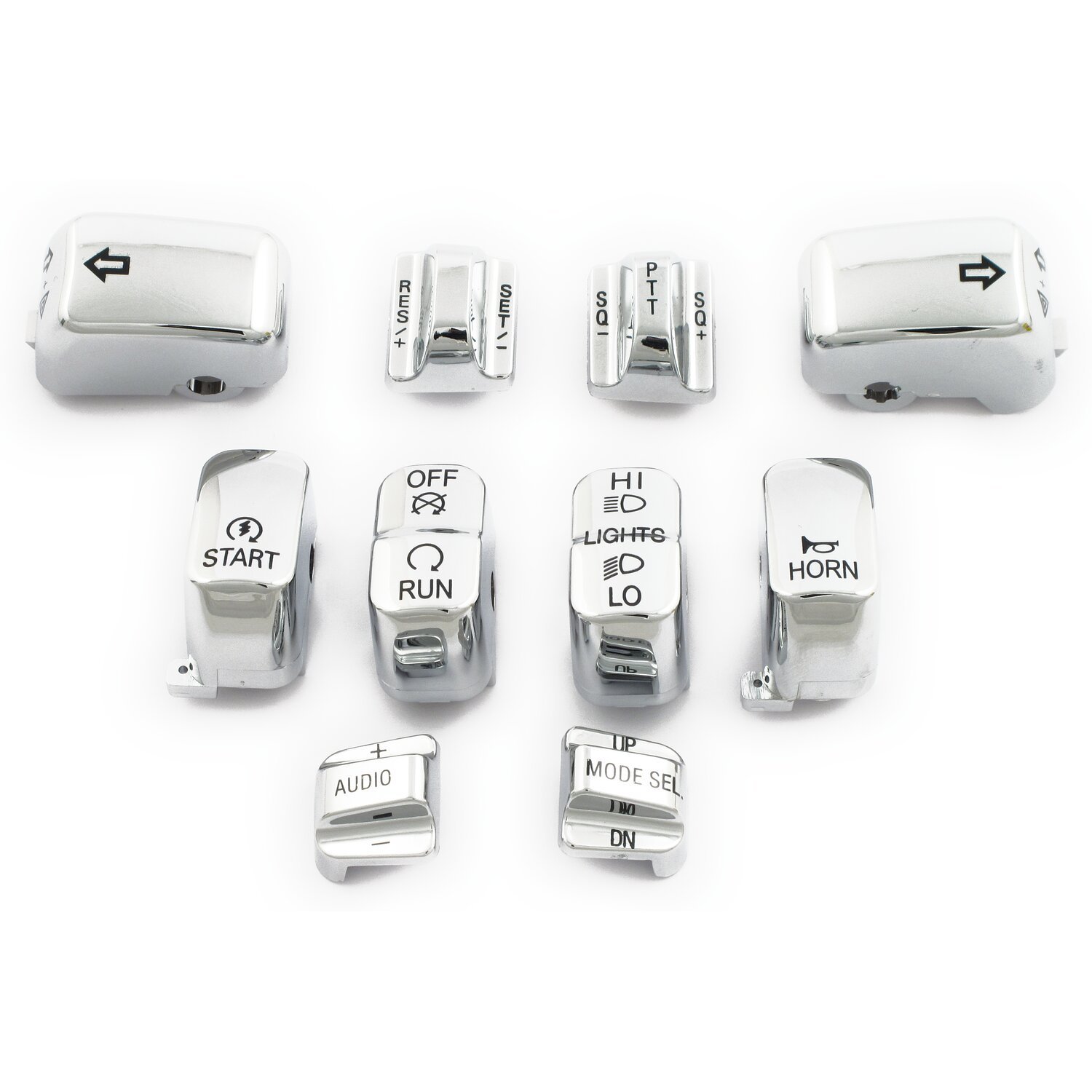 Handlebar switch cap kit, Chrome