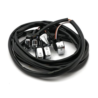 Not lighted. Direct replacement switch housing switches.  Incl. brake light switch, terminals and hardware. Ready to install. Complete with pre-installed 60" (152cm) wiring for stock applications.