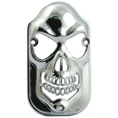Chrome plated steel Skull styled taillight grill. 
Will fit 901848 (chrome), 901462 (black) and OEM Tombstone taillights