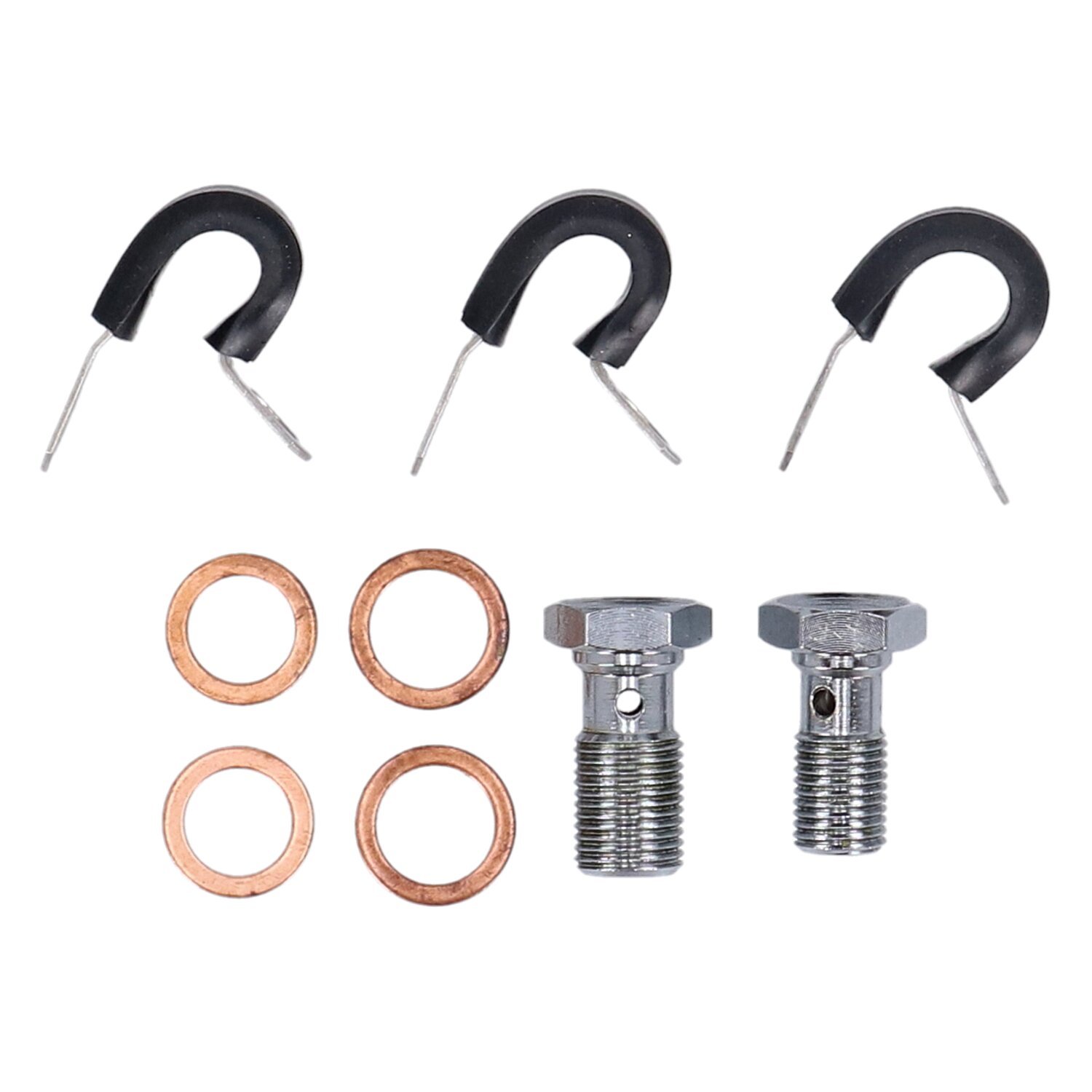 MCS by Goodridge brake line front, stainless clear coated