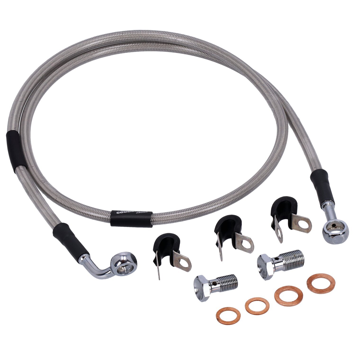 MCS by Goodridge brake line front, stainless clear coated