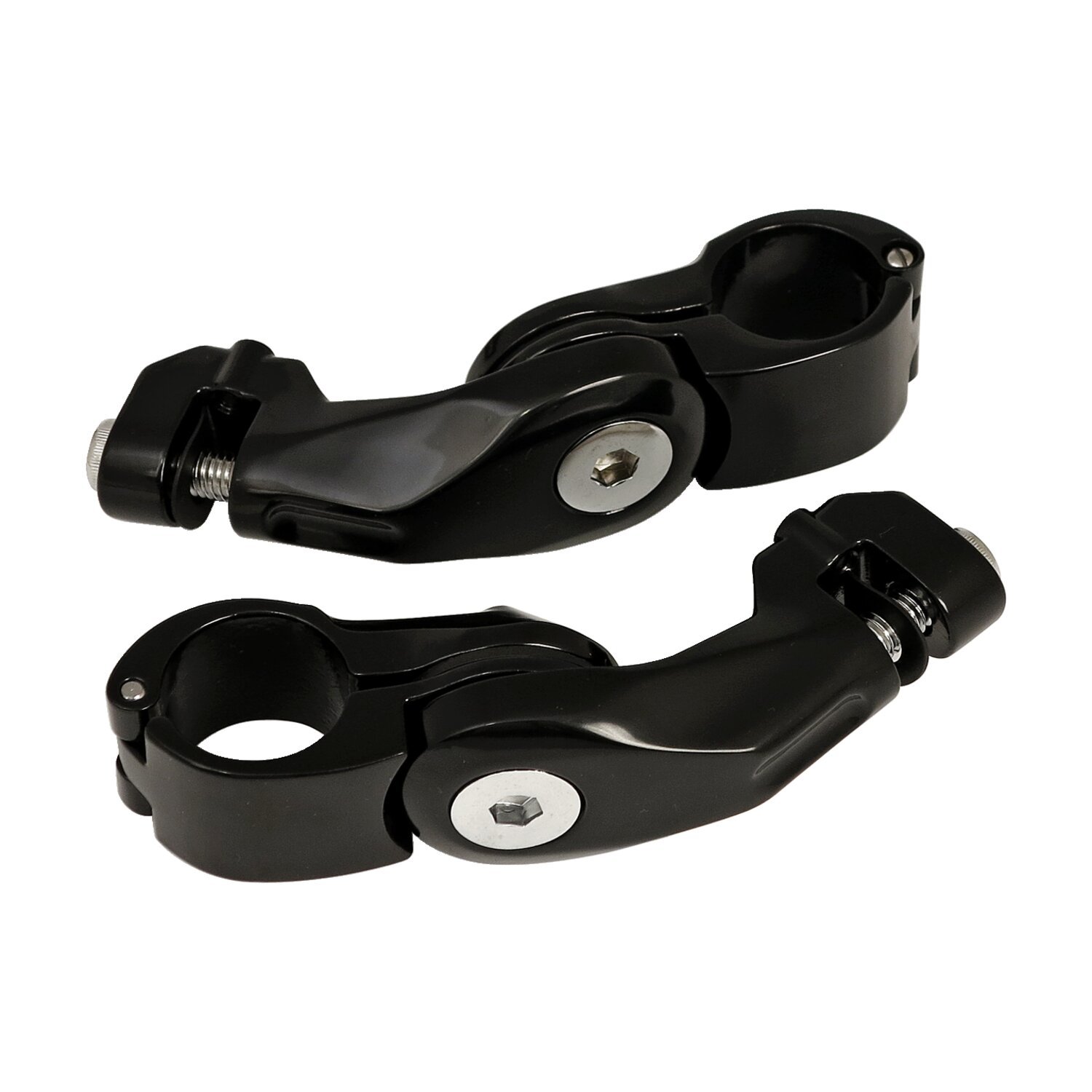 Engine guard, angled foot peg mount kit. short, Black