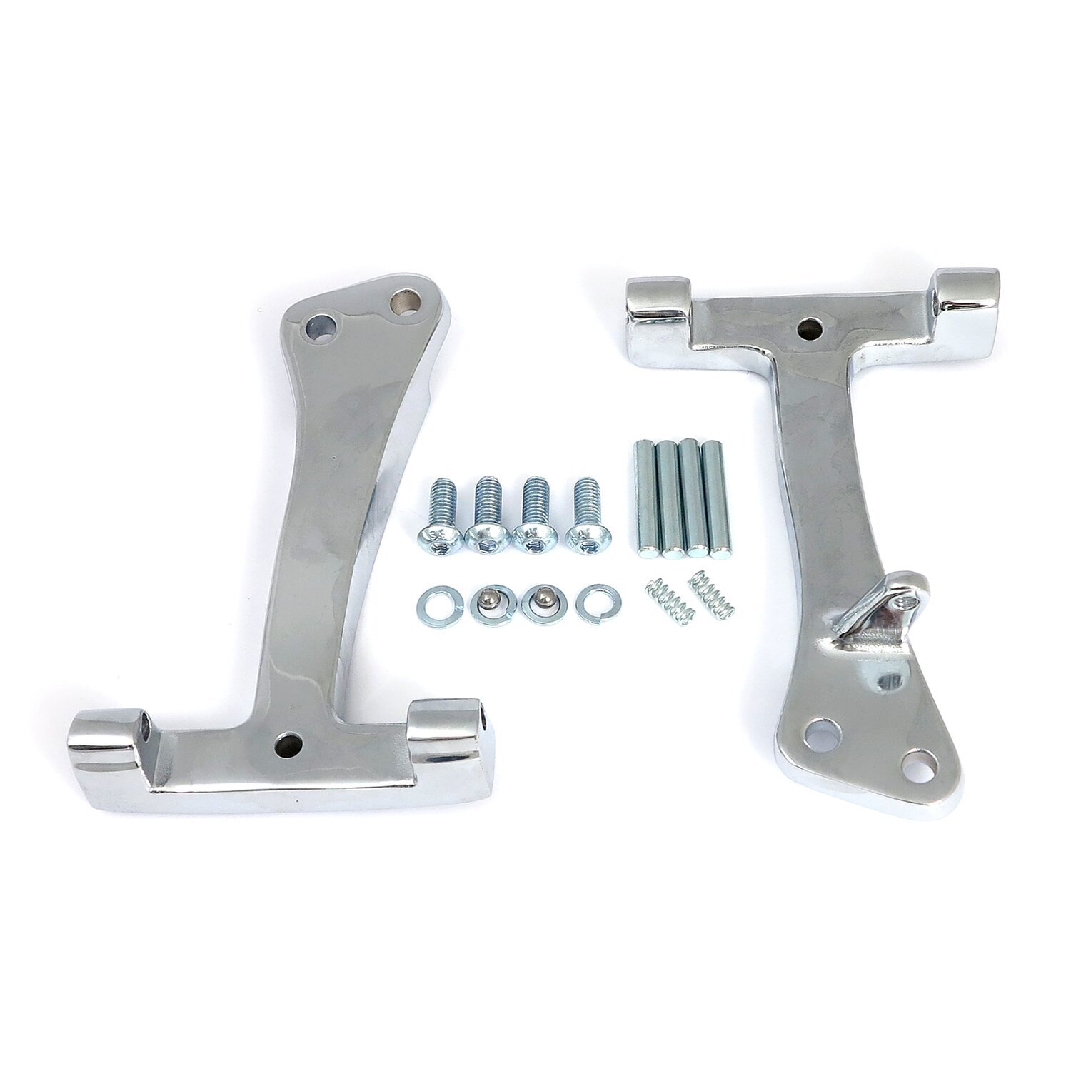 Dyna passenger floorboard mount brackets, Unpainted, Chrome