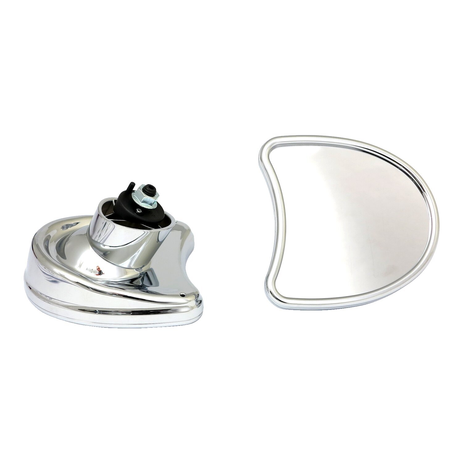 Touring fairing mount mirror kit. Single vision, Chrome