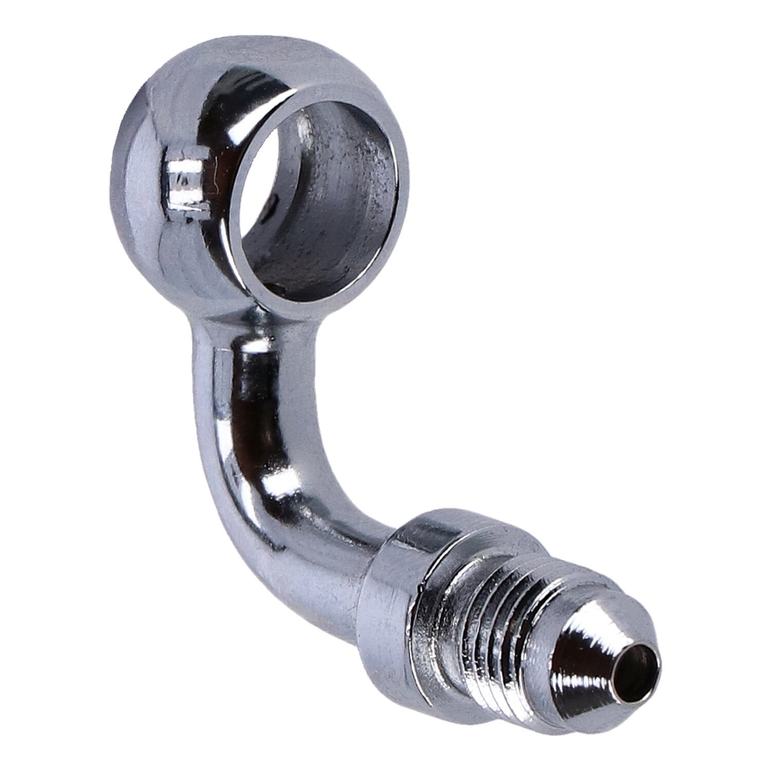 Goodridge Banjo fitting chrome 7/16", 90 degrees, 11mm