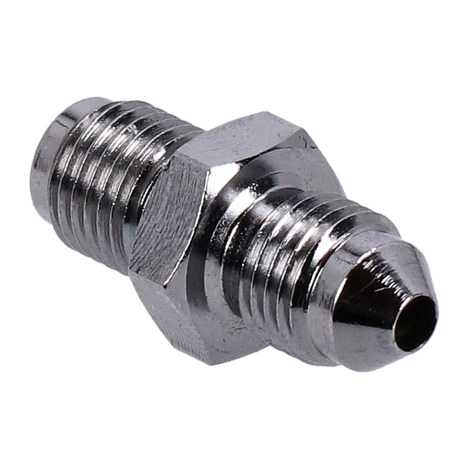 Goodridge brake line adapter 3/8"-24 inverted flare chr, Chrome