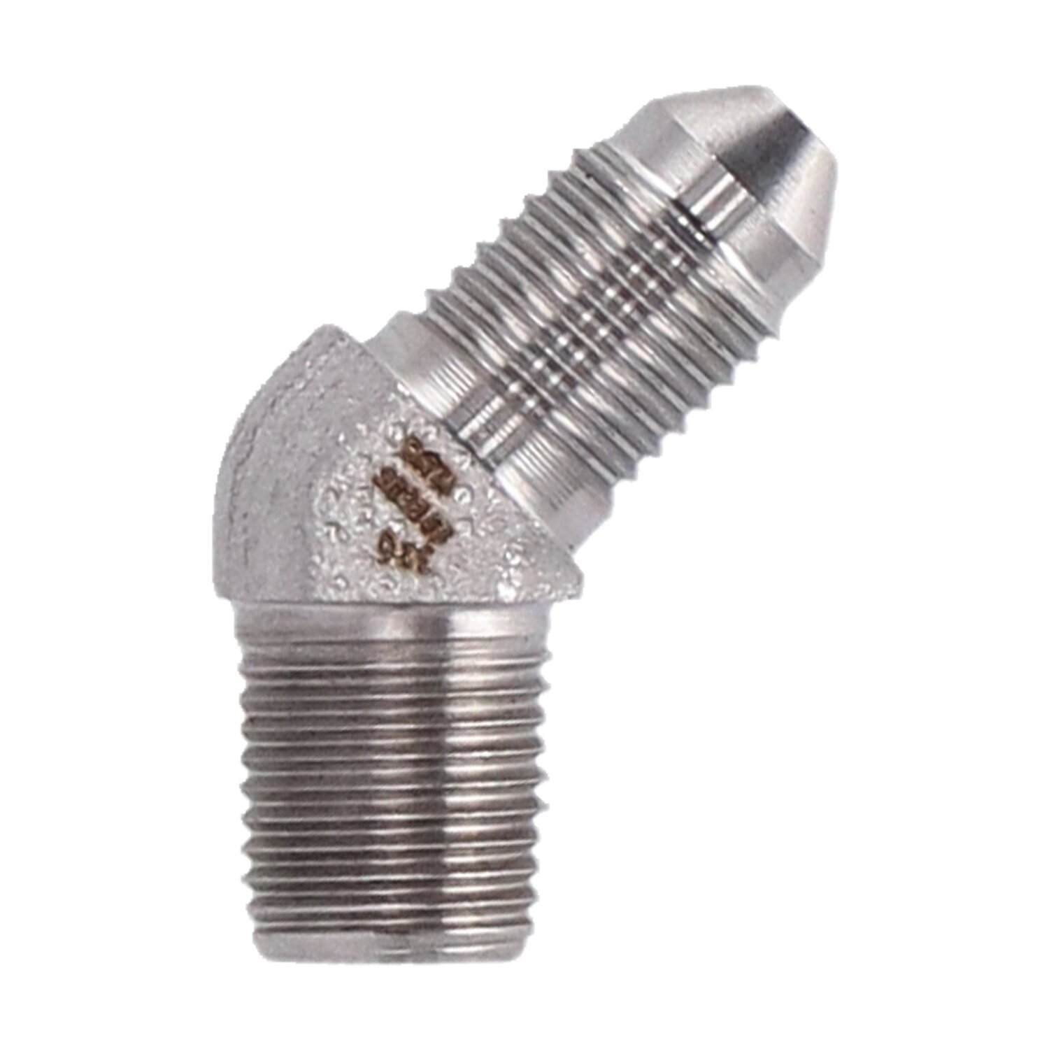 Goodridge adapter fitting, 45 degree. ss
