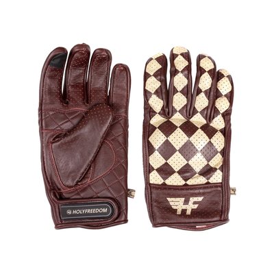 The Holy Freedom Bullit 2021 glove is a nice cafe racer style glove with improved fitting, padded comfort liner, perforation for cooling and velcro closure strap with micro injection logo and a new logo on the wrist. It is made from full grain leather with internal contoured reinforcements for knuckles and fingers. The glove has a CE EN13594 homologation. This is a specialised standard for assessing the level of protection provided by a glove during a potential accident while motorcycle riding.