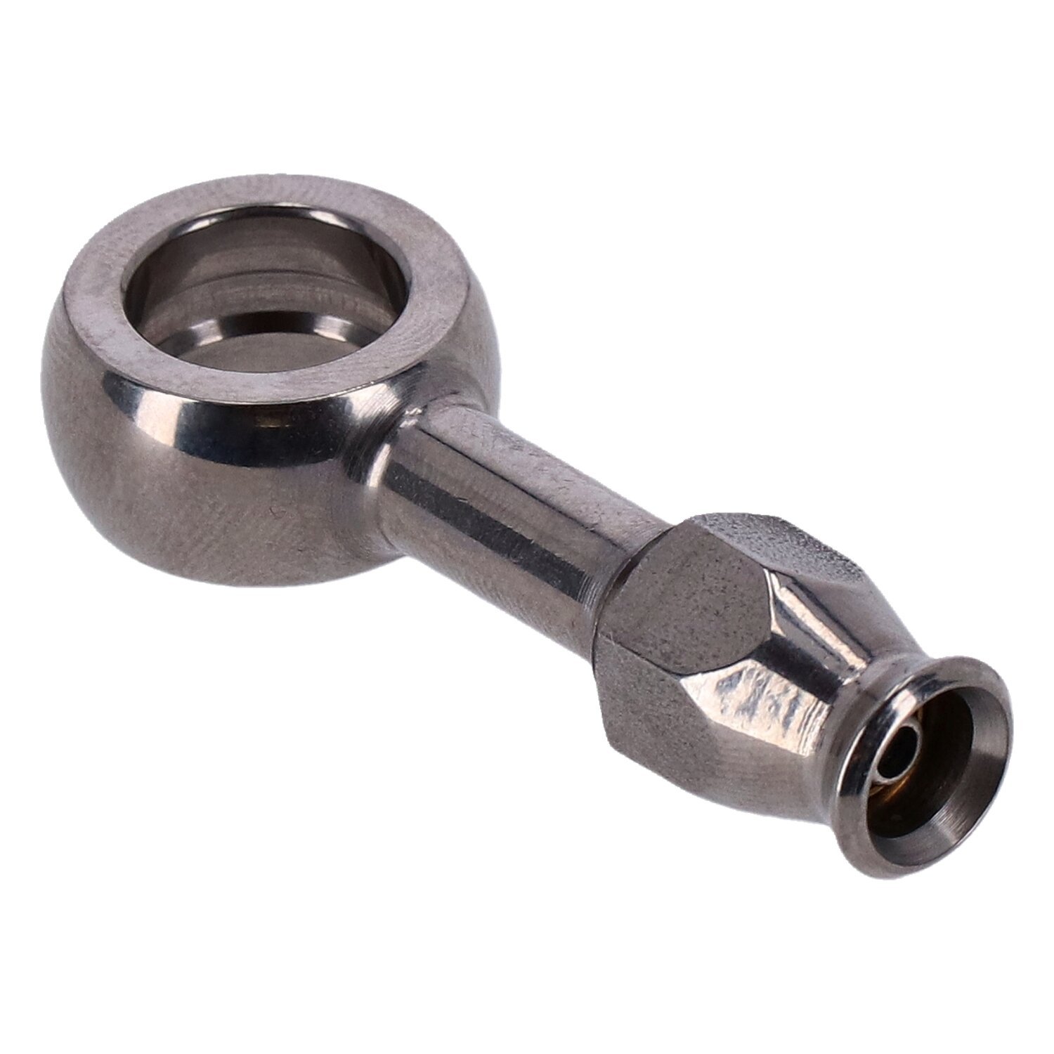 Goodridge, 12mm banjo fitting straight. Stainless