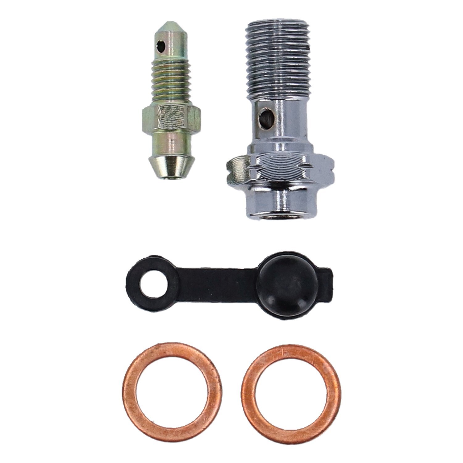 Goodridge, M10 x 1.00 banjo bolt w/bleed nipple, Chrome
