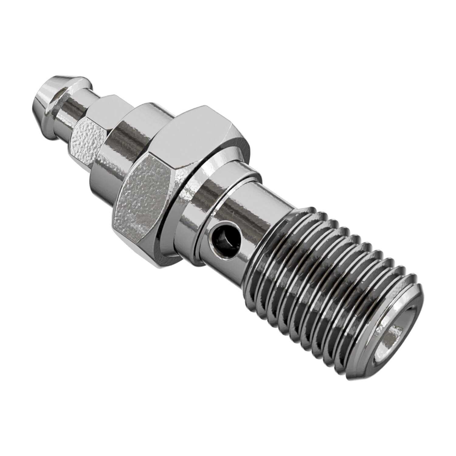 Goodridge, M10 x 1.00 banjo bolt w/bleed nipple. Stainless