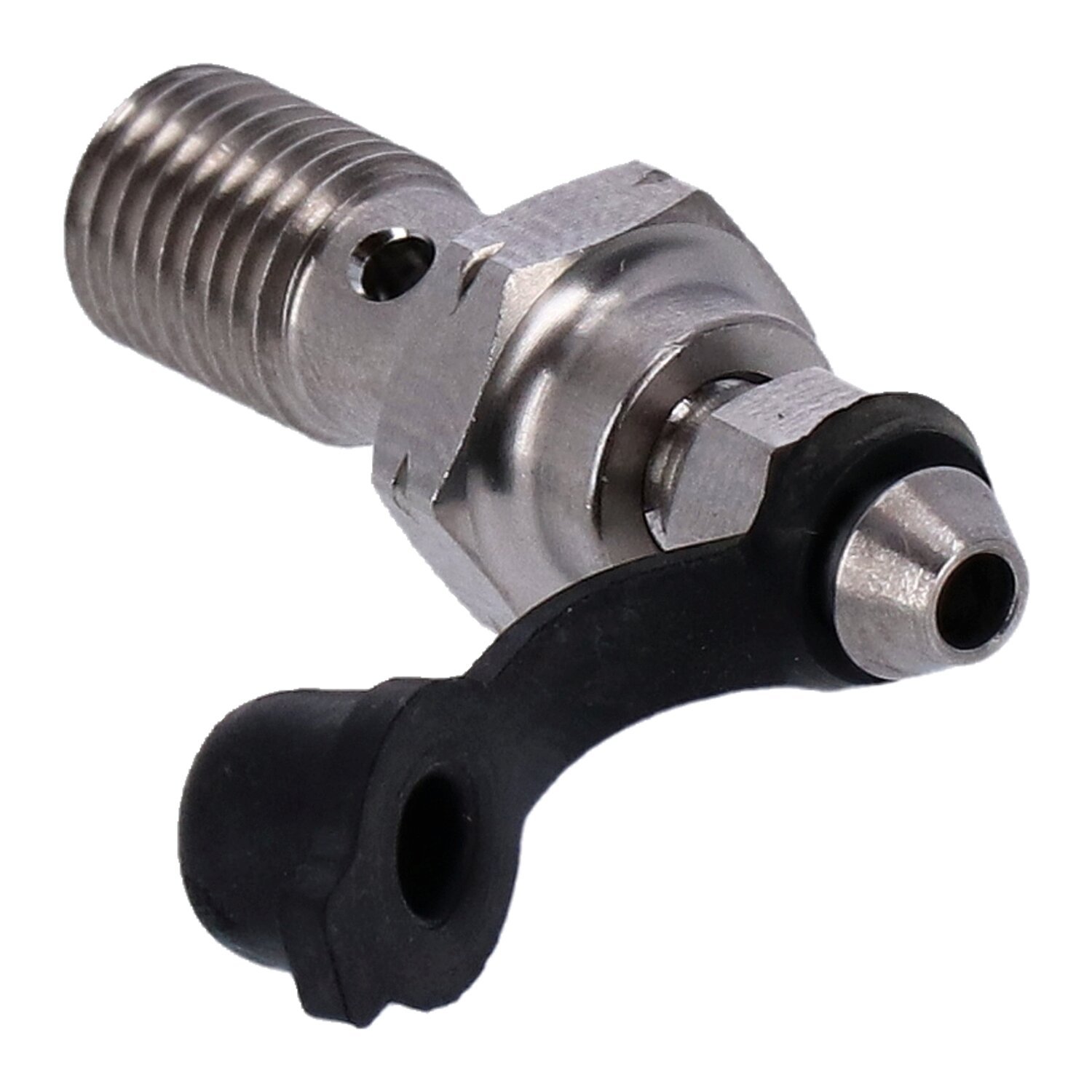 Goodridge, M10 x 1.25 banjo bolt w/bleed nipple. Stainless