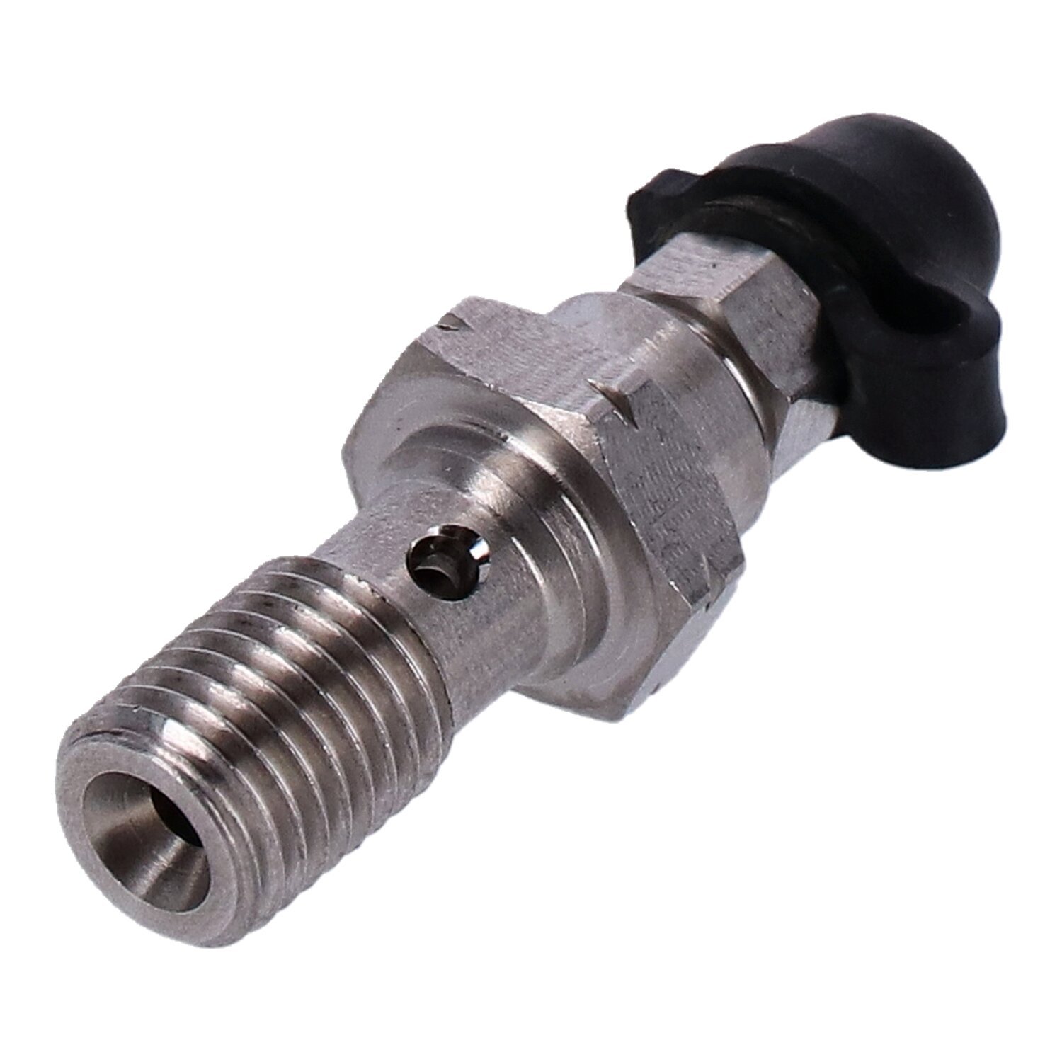 Goodridge, M10 x 1.25 banjo bolt w/bleed nipple. Stainless