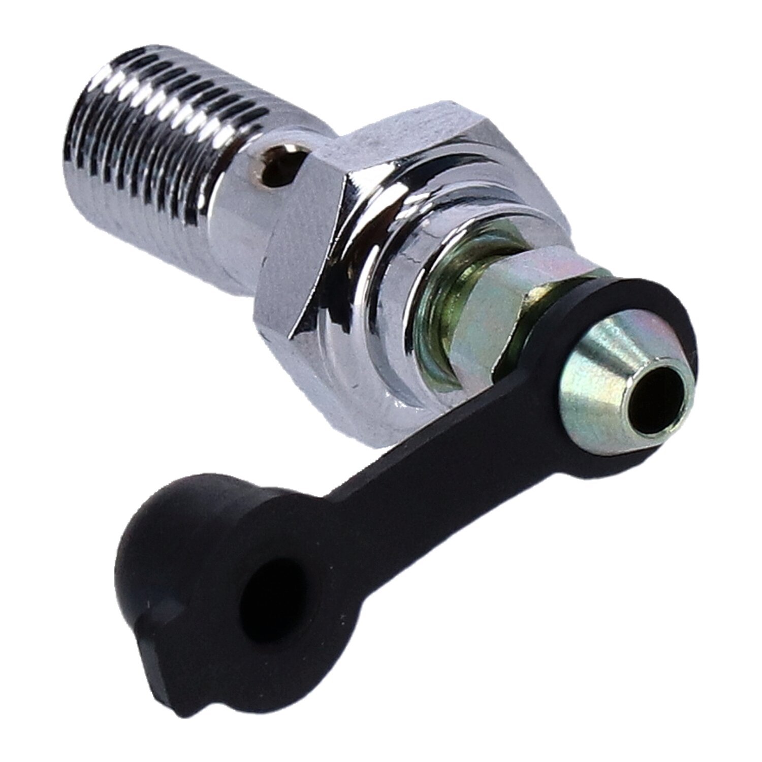 Goodridge, 3/8-24 banjo bolt w/bleed nipple, Chrome