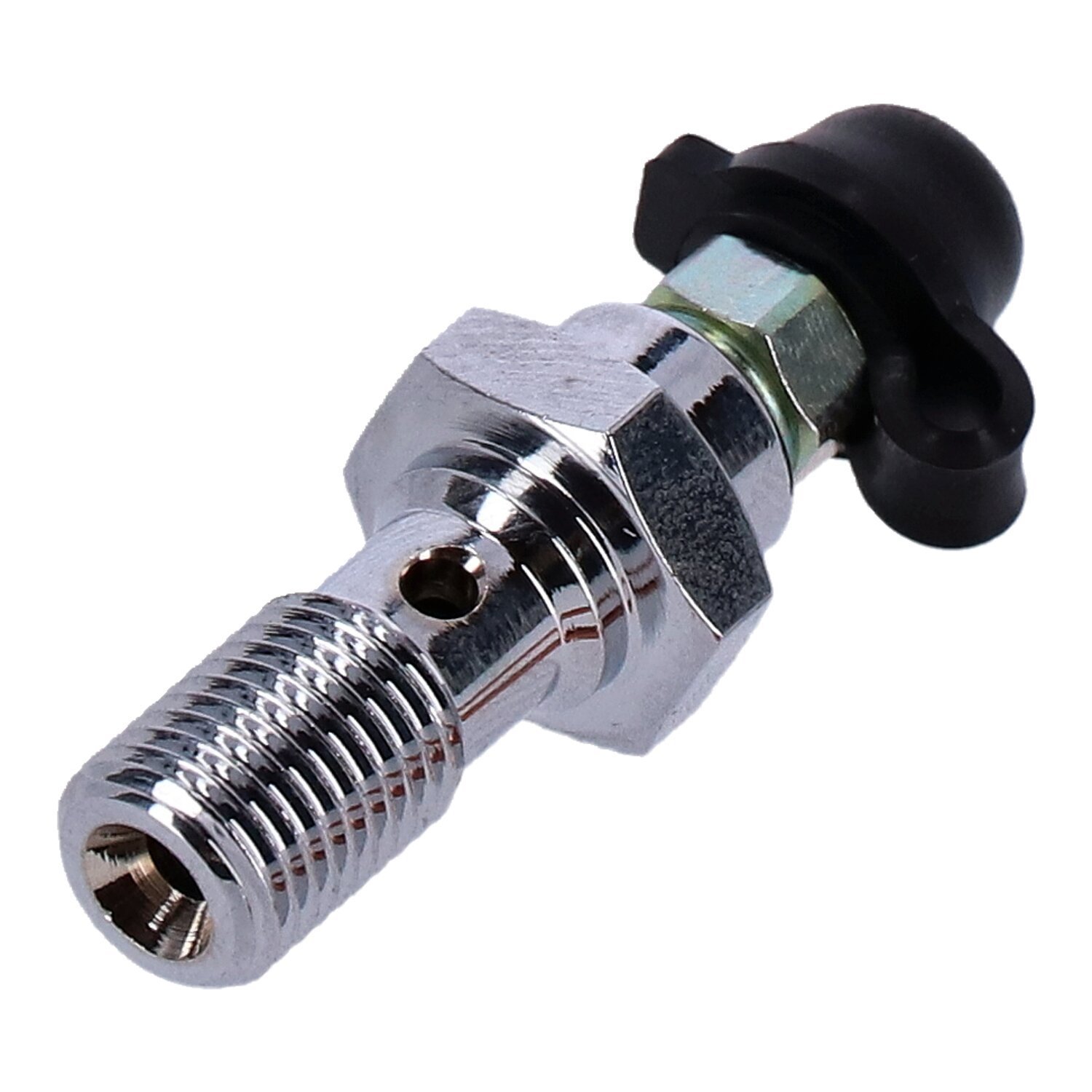 Goodridge, 3/8-24 banjo bolt w/bleed nipple, Chrome
