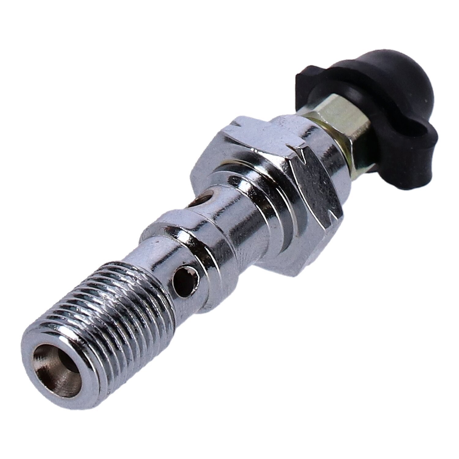 Goodridge, M10 x 1.00 double banjo bolt with bleed nipple, Chrome