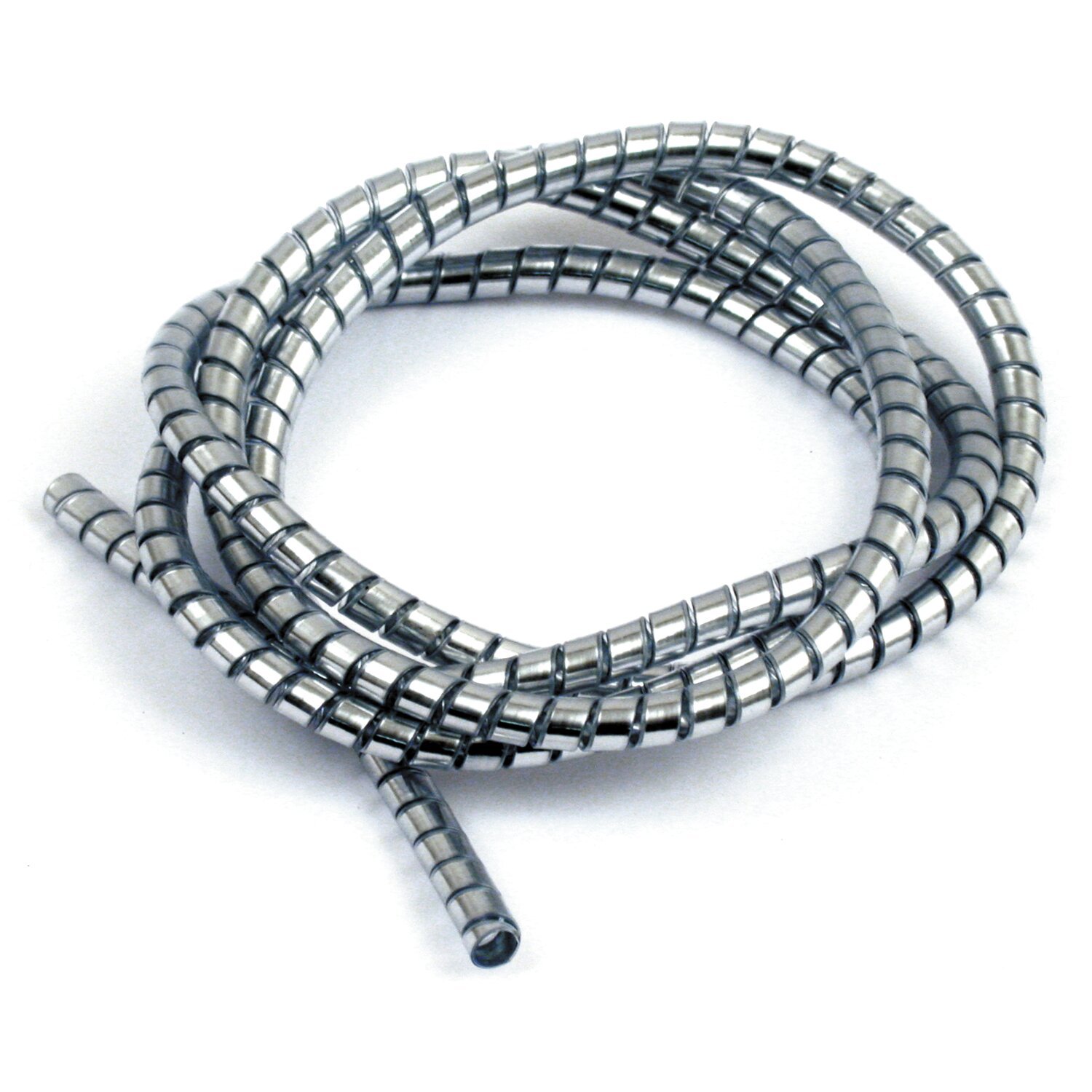 Chrome cable & wire cover, 5ft. (150cm). 6mm id, Silver
