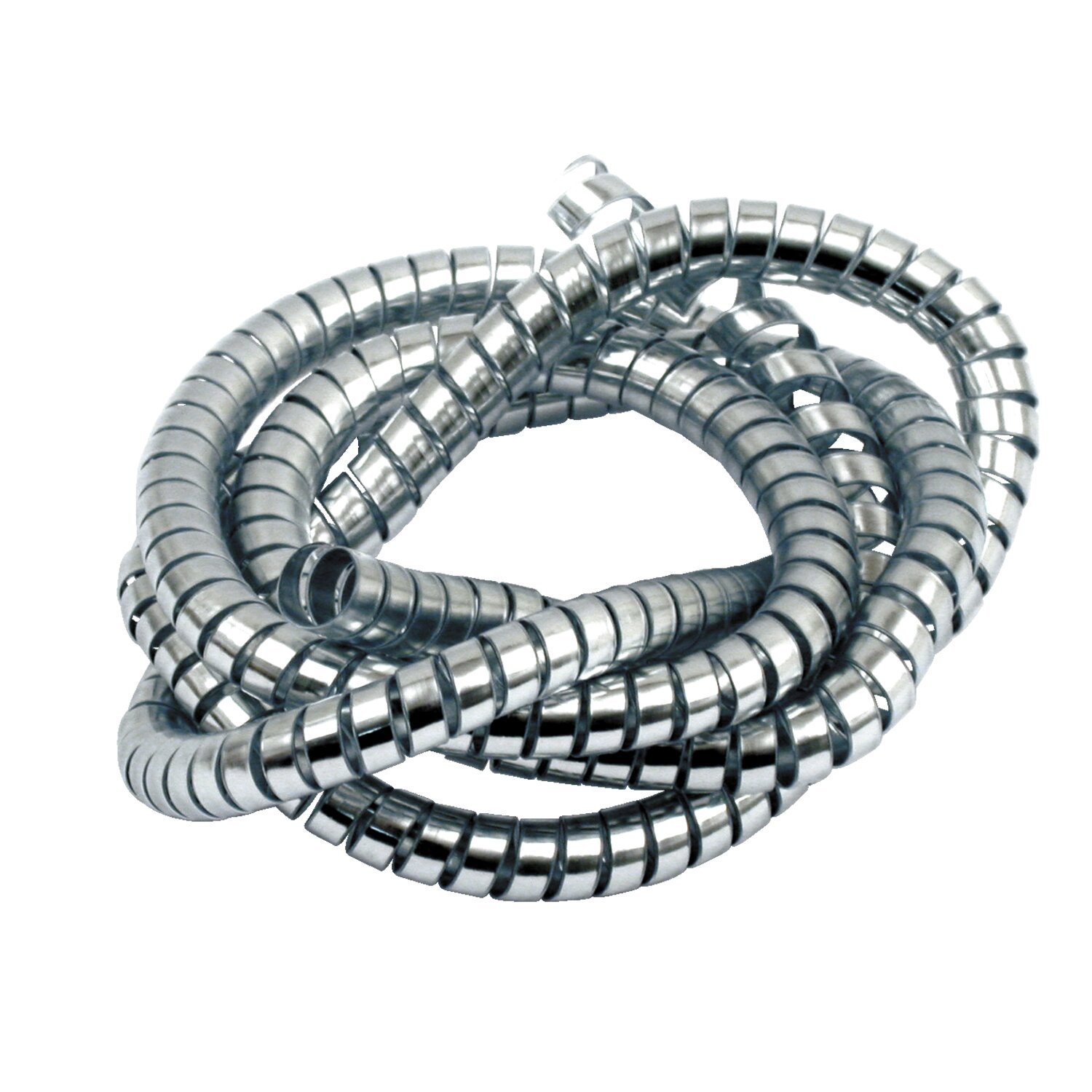 Chrome cable & wire cover, 5ft. (150cm). 10mm id, Silver