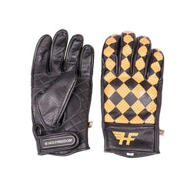 The Holy Freedom Bullit 2021 glove is a nice cafe racer style glove with improved fitting, padded comfort liner, perforation for cooling and velcro closure strap with micro injection logo and a new logo on the wrist. It is made from full grain leather with internal contoured reinforcements for knuckles and fingers. The glove has a CE EN13594 homologation. This is a specialised standard for assessing the level of protection provided by a glove during a potential accident while motorcycle riding.