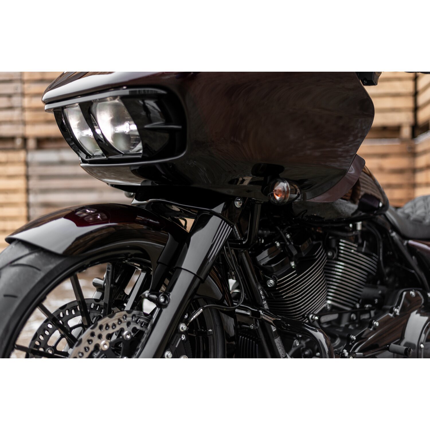 Killer Custom, upper fork covers for 5.50" wide wheels, Black, Gloss