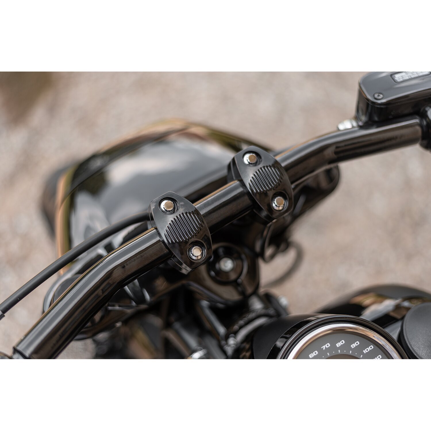 Killer Custom, 3" risers for 1-1/4" bars, Black, Gloss