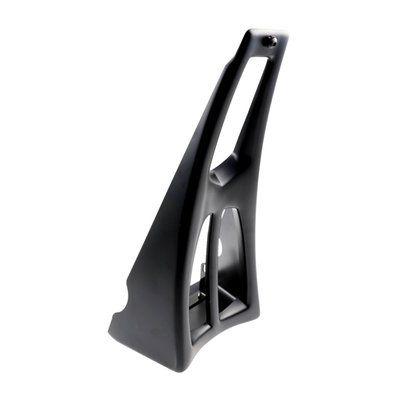 Unpainted matte black finish. Manufactured from ABS material with precision machining and drilling done on 5-axis CNC machines for a perfect and hassle free fitment. Offers a totally different look to this 'very in sight' part. Included is a new steel mounting bracket and hardware to make the transition effortless. 
Note: With approval. Check your local MCS dealer or the MCS sales department for exact type of approval and validity on bike model and years on the test report.