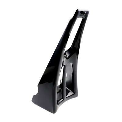 Unpainted gloss black finish. Manufactured from ABS material with precision machining and drilling done on 5-axis CNC machines for a perfect and hassle free fitment. Offers a totally different look to this 'very in sight' part. Included is a new steel mounting bracket and hardware to make the transition effortless. 
Note: With approval. Check your local MCS dealer or the MCS sales department for exact type of approval and validity on bike model and years on the test report.