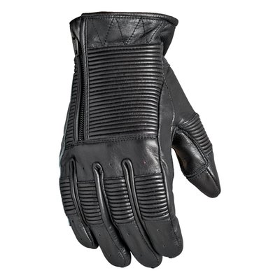 The RSD Bronzo glove is an evolution of the popular Dezel glove. Improvements have been made in construction and detailing like cell touch thumb and index finger and layered palm, but the timeless Super-Hero design language remains. The Bronzo CE approved gloves made from 100% cowhide leather features unique flex ribbing covering the top hand and fingers to extenuate the styling. The top hand zip closure system uses a locking zipper pull with garage to keep the zipper in place and ensure a comfortable fit.
