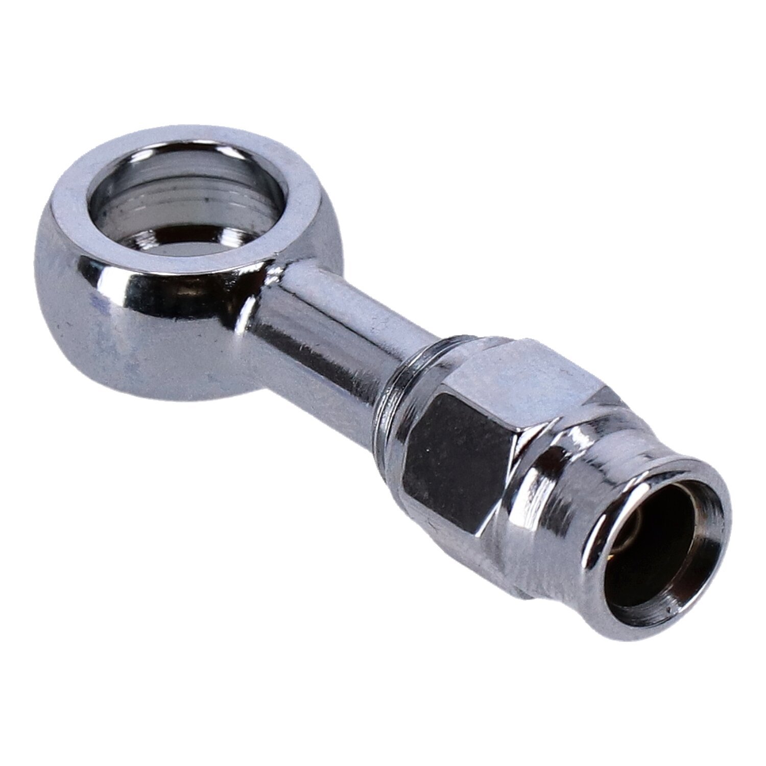 Goodridge, 3/8" (10mm) banjo fitting straight, Chrome