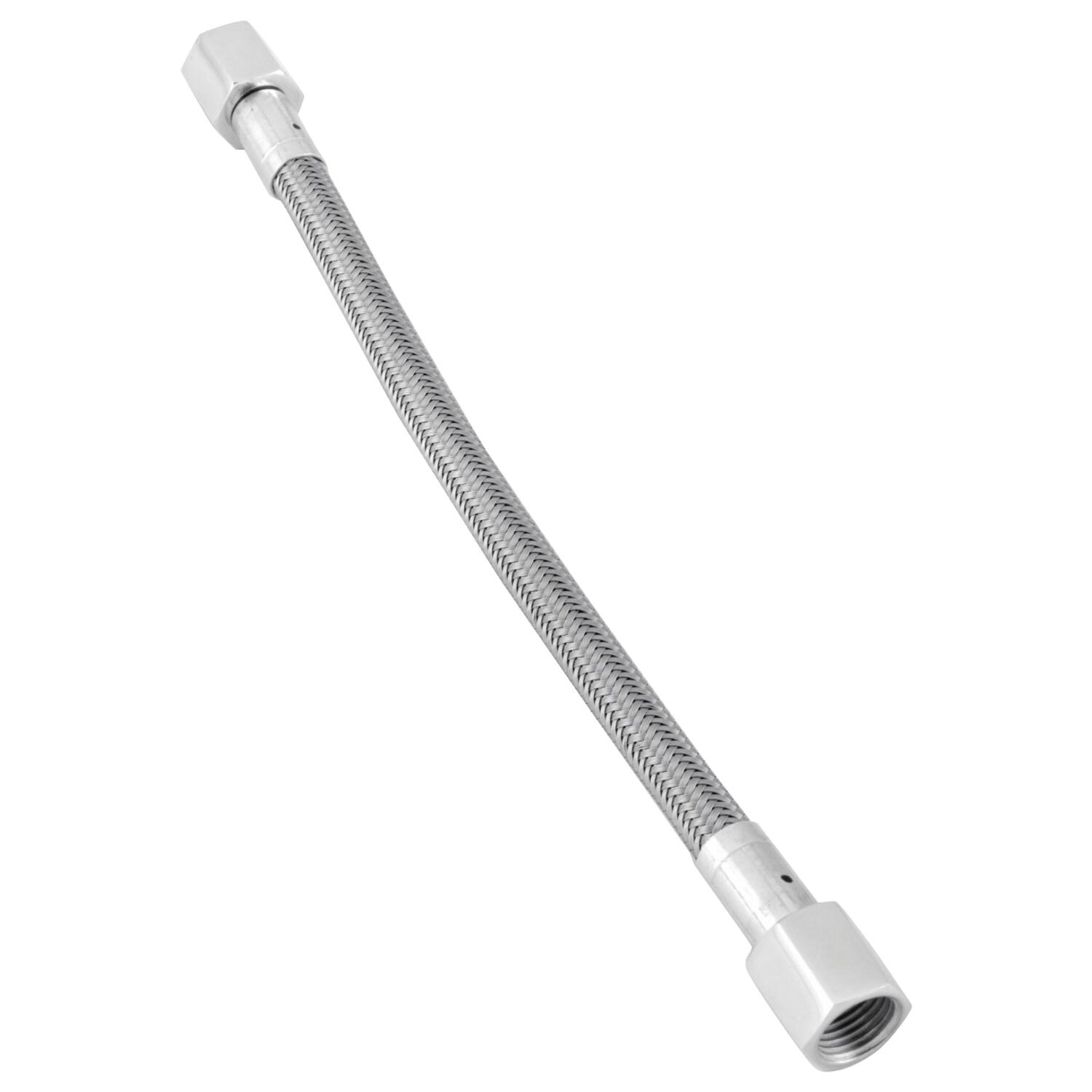 Goodridge, universal pre-assembled oil line. 6", Silver, Polished