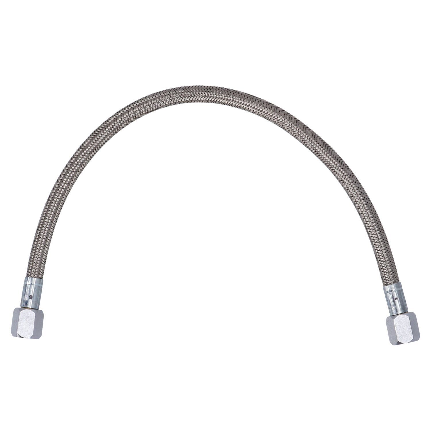 Goodridge, universal pre-assembled oil line. 15", Chrome