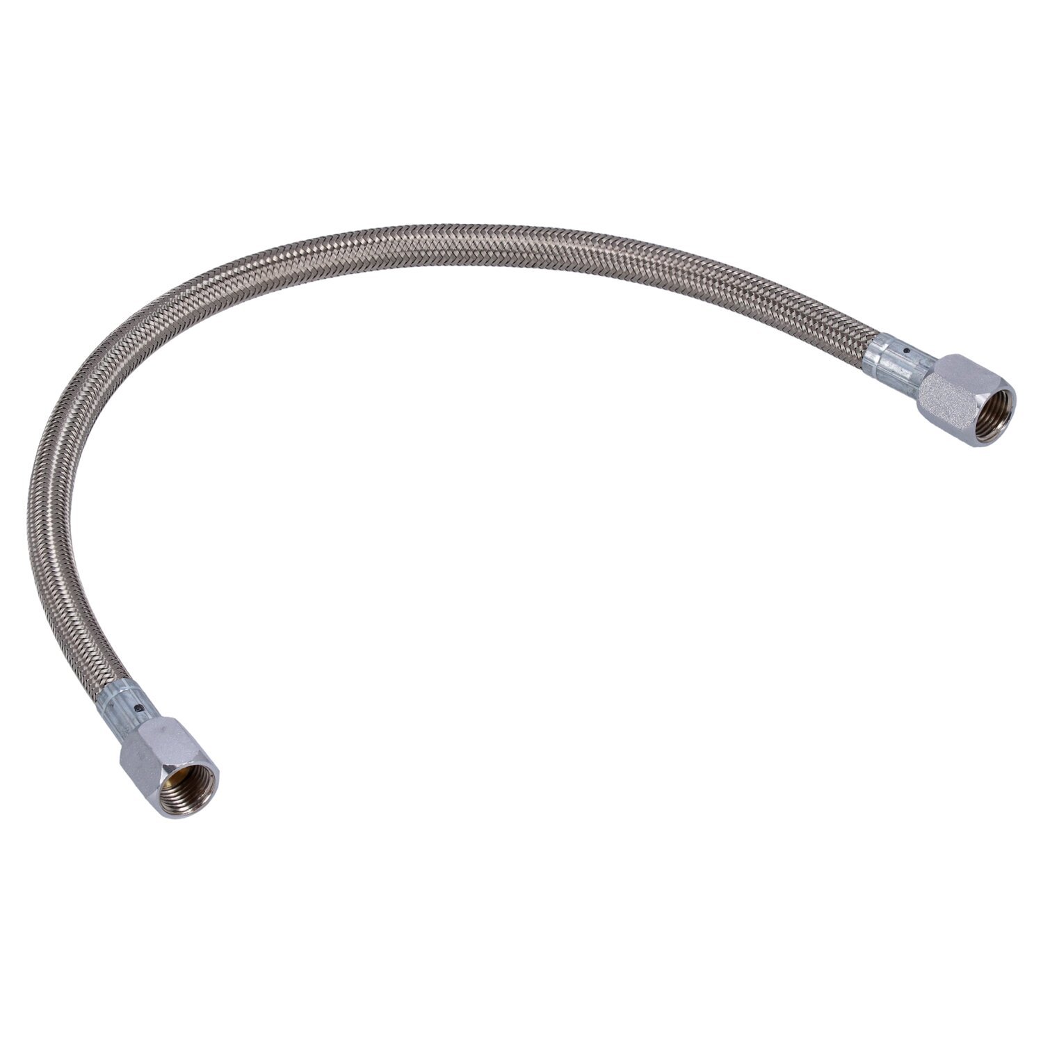 Goodridge, universal pre-assembled oil line. 15", Chrome