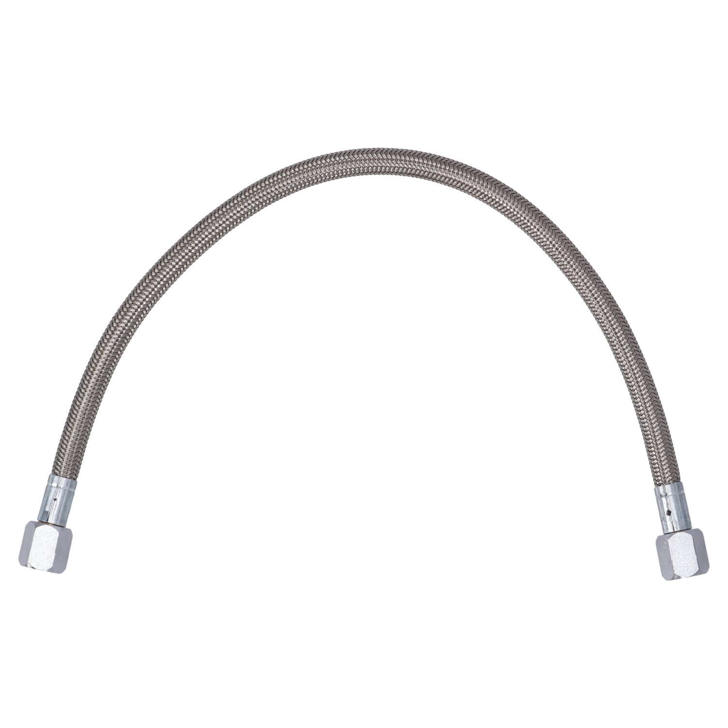 Goodridge, universal pre-assembled oil line. 16", Chrome