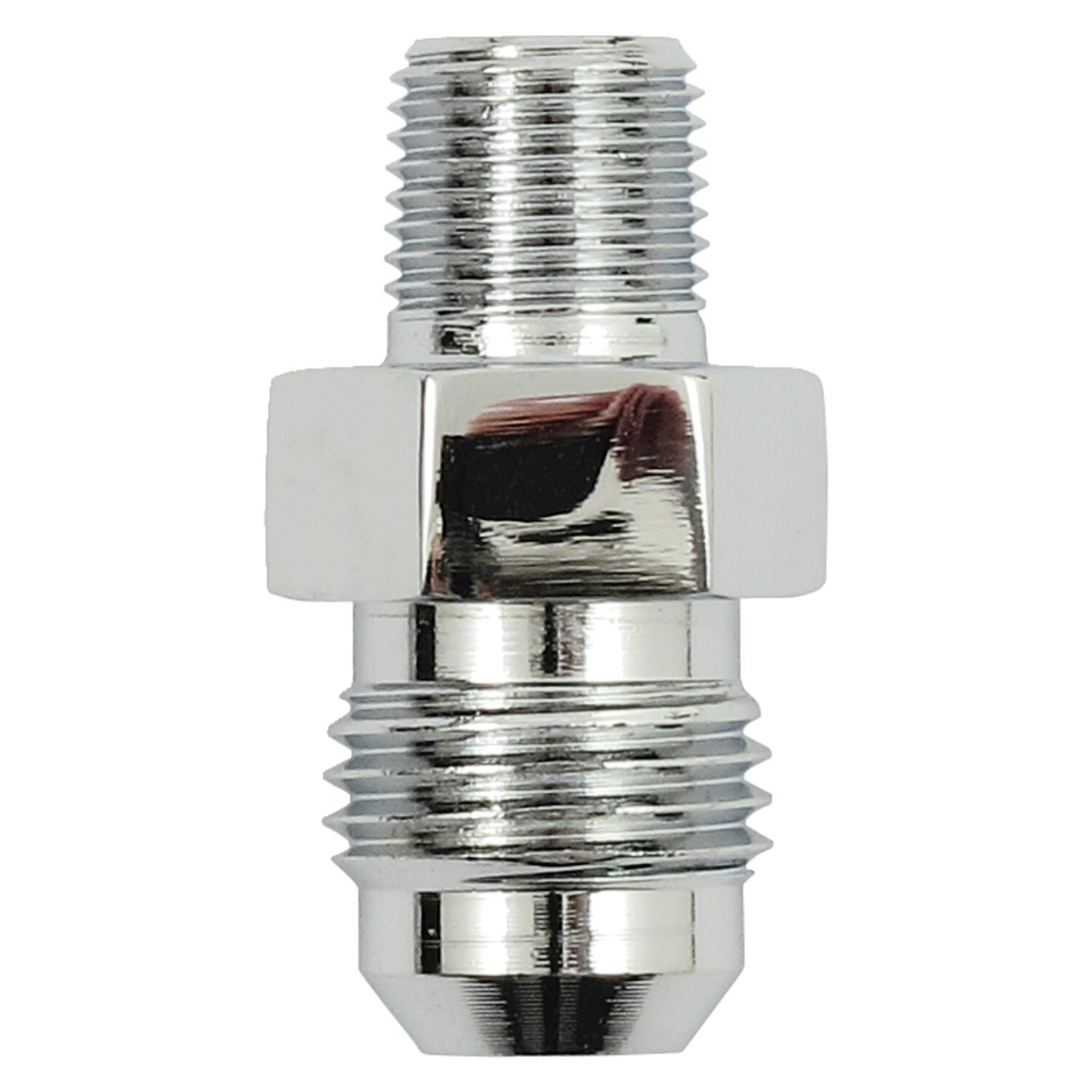 Goodridge, -6 JIC oil line fitting, 1/8". Straight, Chrome