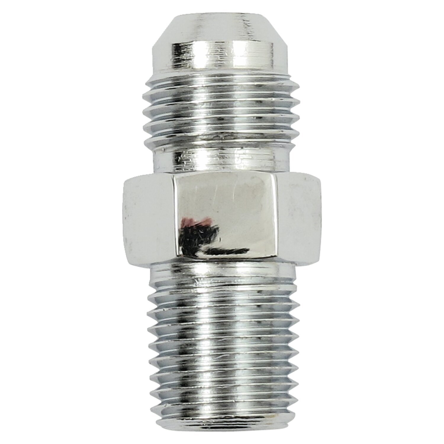 Goodridge, -6 JIC oil line fitting, 1/4". Straight, Chrome