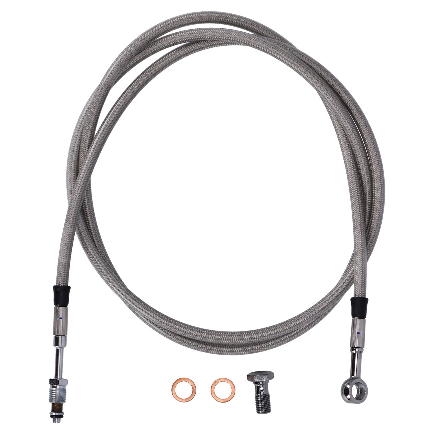 Goodridge hydraulic clutch line kit 65", clear coated, Silver