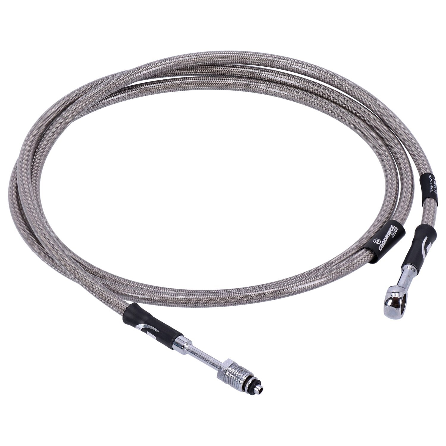 Goodridge hydraulic clutch line kit 68", clear coated, Silver