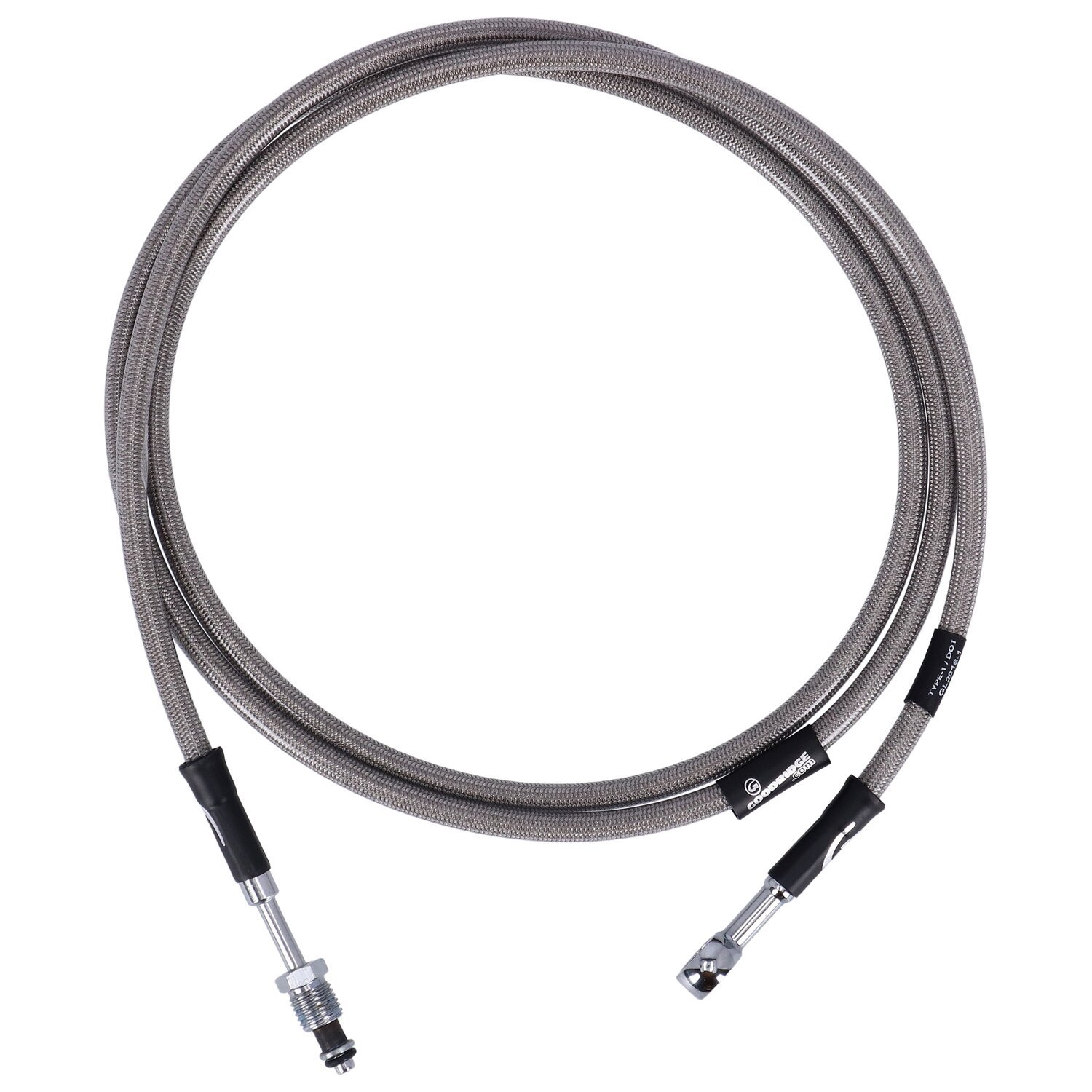 Goodridge hydraulic clutch line kit 68", clear coated, Silver