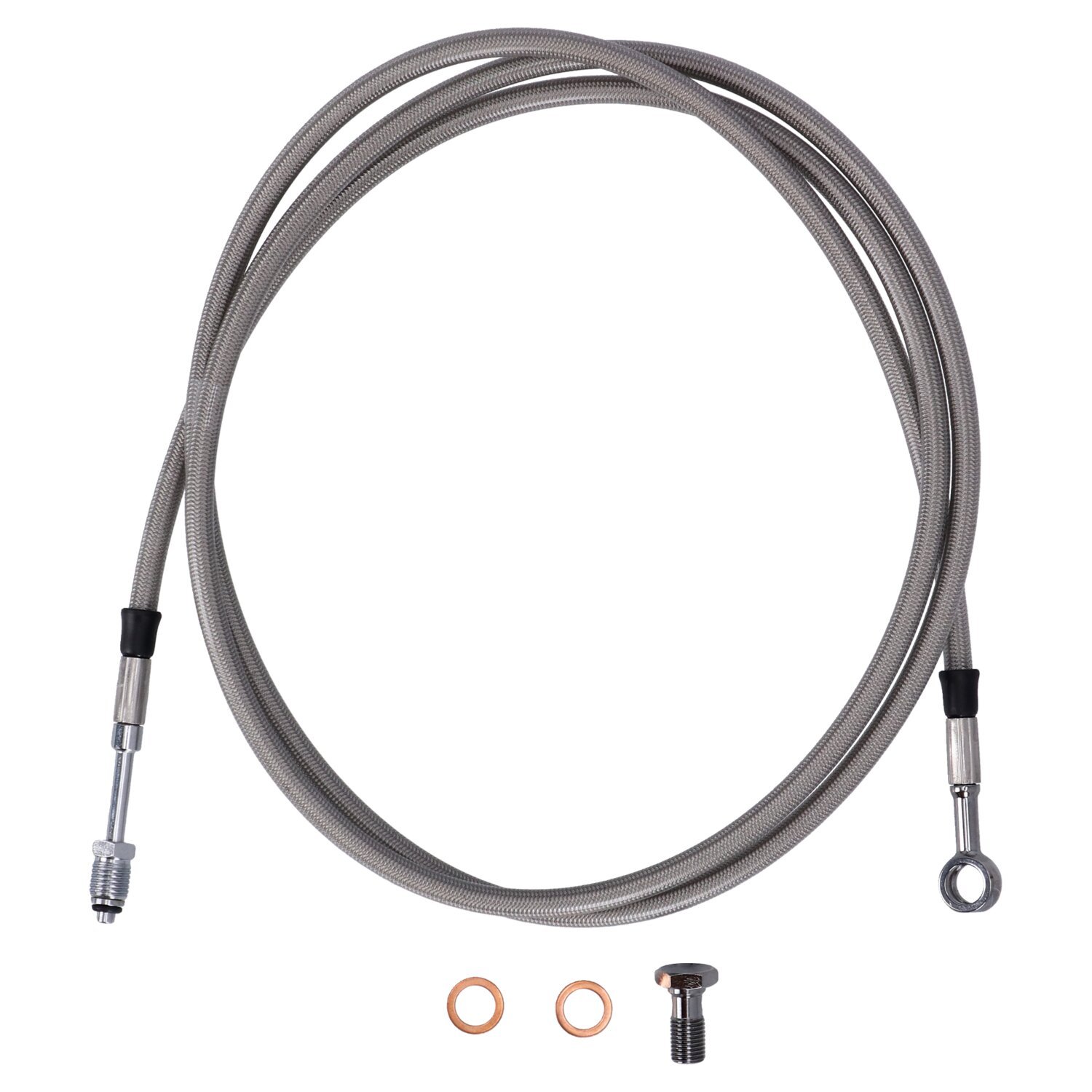Goodridge hydraulic clutch line kit 71", clear coated, Silver